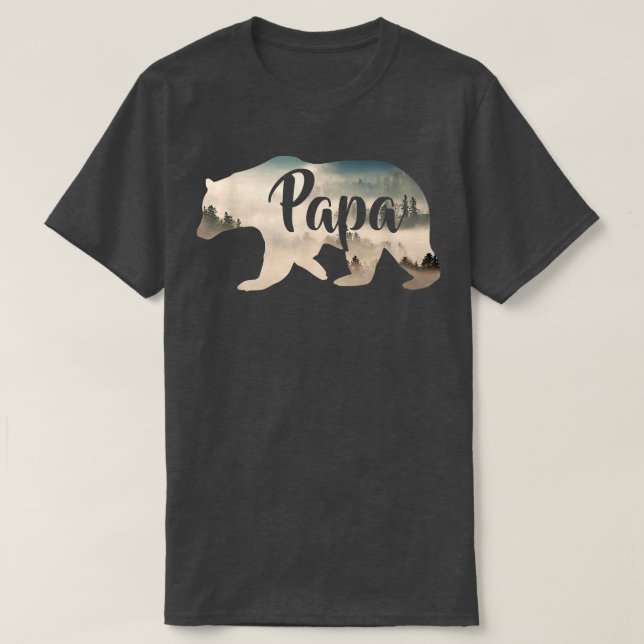 Mens Papa Bear & ForestAwesome Camping Tee781  T-Shirt (Design Front)