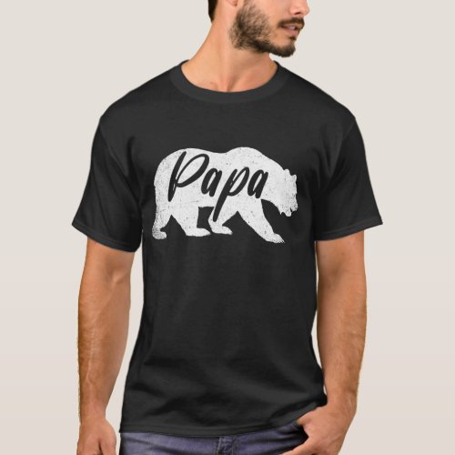 Mens Papa Bear Funny Fathers Day Grandpa Pops T_Shirt
