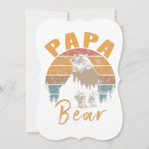 Mens Papa Bear Vintage Retro Sunset Fathers Day Gi