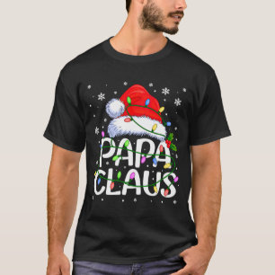 Mens Papa Claus Christmas Lights Long Sleeve T-Shirt