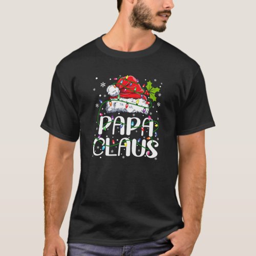 Mens Papa Claus Shirt Christmas Lights Pajama Fami