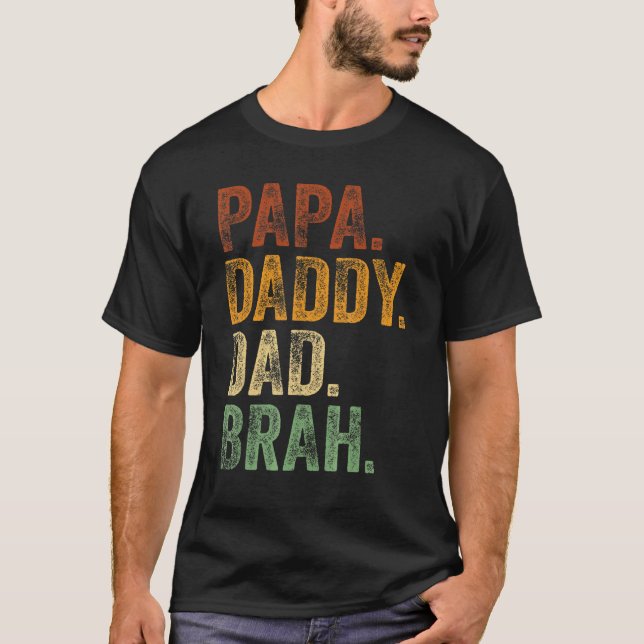 Mens Papa Dad Brah Daddy And Me Girl Dad L T-Shirt (Front)