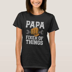 Mens Papa Fixer Of Things Mechanic Dad Car Repair T-Shirt