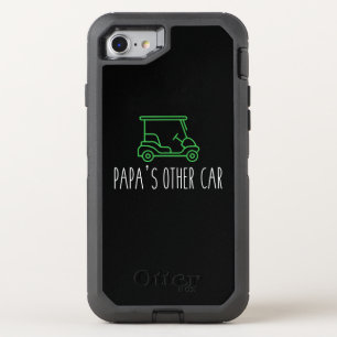 Mens Papa Grandpa Dad Golfing Fars Day Golf Cart OtterBox Defender iPhone SE/8/7 Case