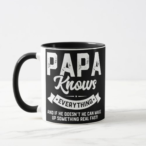 Mens Papa Knows Everything 60th Gift Funny Mug