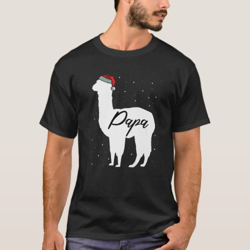 Mens Papa Llama Family Matching Christmas Pajamas T_Shirt