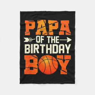 Mens papa of the birthday boy basketball father da fleece blanket