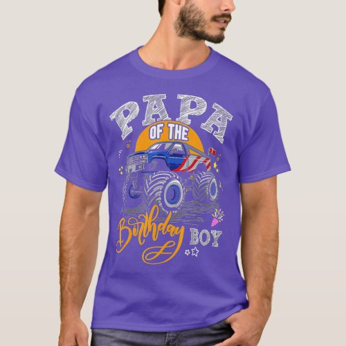 Mens Papa Of The Birthday Boy Monster Truck Papa   T_Shirt