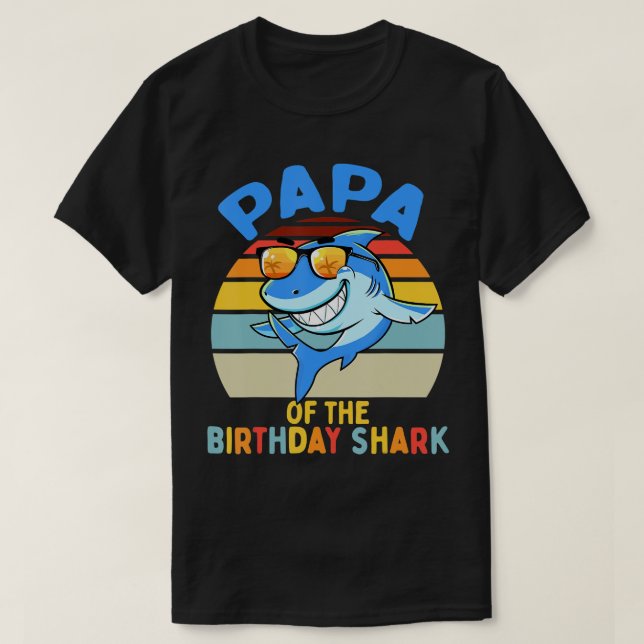 Mens Papa of the Shark Birthday Matching Family T- T-Shirt (Design Front)