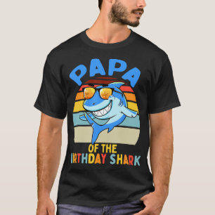 Mens Papa of the Shark Birthday Matching Family T- T-Shirt