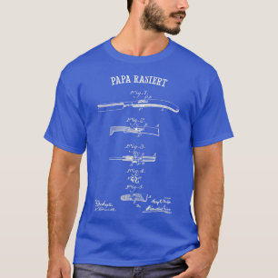 Mens Papa Shaved Hairdresser Razor Drawing Barber T-Shirt