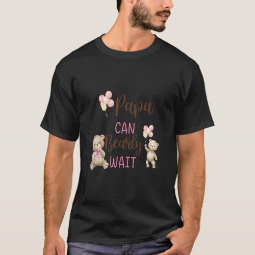 Mens Papa We Can Bearly Wait Gender Neutral Baby S T_Shirt