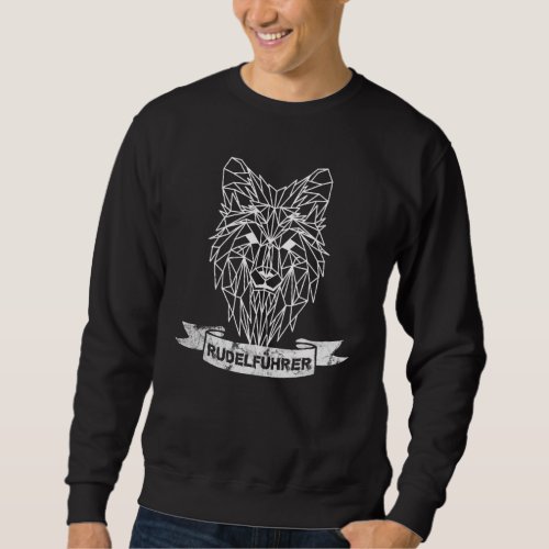 Mens Papa Wolf Pack Guide Fathers Day Wolf Geomet Sweatshirt