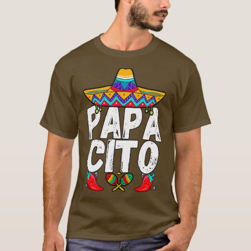 Mens Papacito Mexico Dad Cinco De Mayo  funny retr T_Shirt