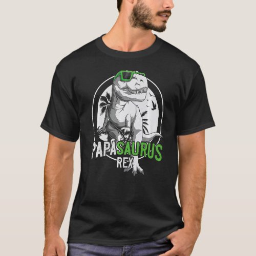 Mens Papasaurus Rex Funny Dinosaur Daddy Papa Saur T_Shirt