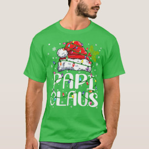 Mens Papi Claus Christmas Lights Pajama Family Ma T-Shirt