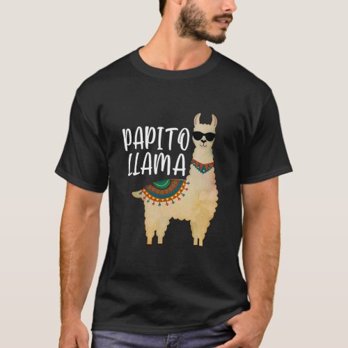 Mens Papito Llama Spanish Daddy Funny Llama  T_Shirt