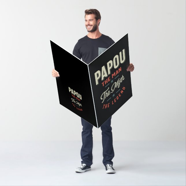Mens Papou Shirt Gift: The Man The Myth The Legend Card (In Situ)