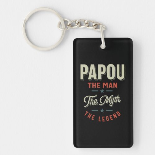 Mens Papou Shirt Gift The Man The Myth The Legend Keychain