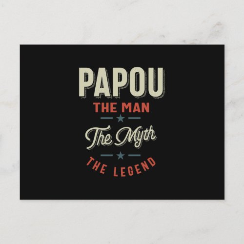 Mens Papou Shirt Gift The Man The Myth The Legend Postcard