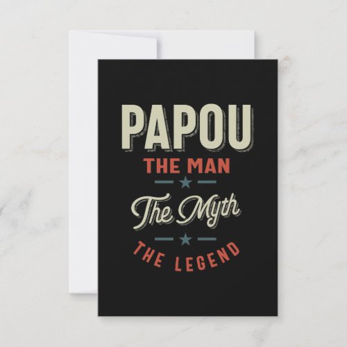 Mens Papou Shirt Gift The Man The Myth The Legend RSVP Card