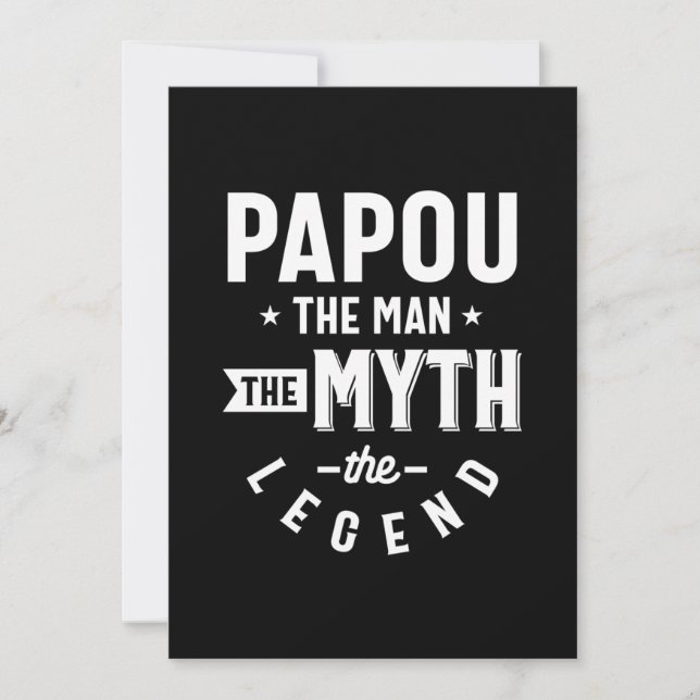 Mens Papou The Man The Myth The Legend Gift Thank You Card (Front)