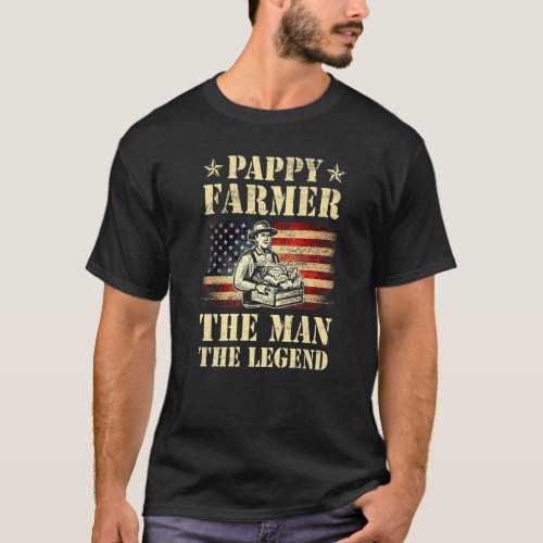 Mens Pappy Farmer The Man The Legend Men Fathers  T_Shirt