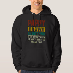 Mens Pappy Knows Everything Vintage Pappy Dad Fat Hoodie