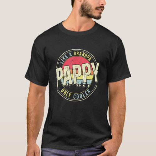 Mens Pappy Like A Grandpa Only Cooler Vintage Retr T_Shirt