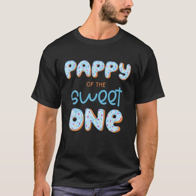 Mens Pappy of The Sweet One Donut Boy 1st Birthday T-Shirt (Front)
