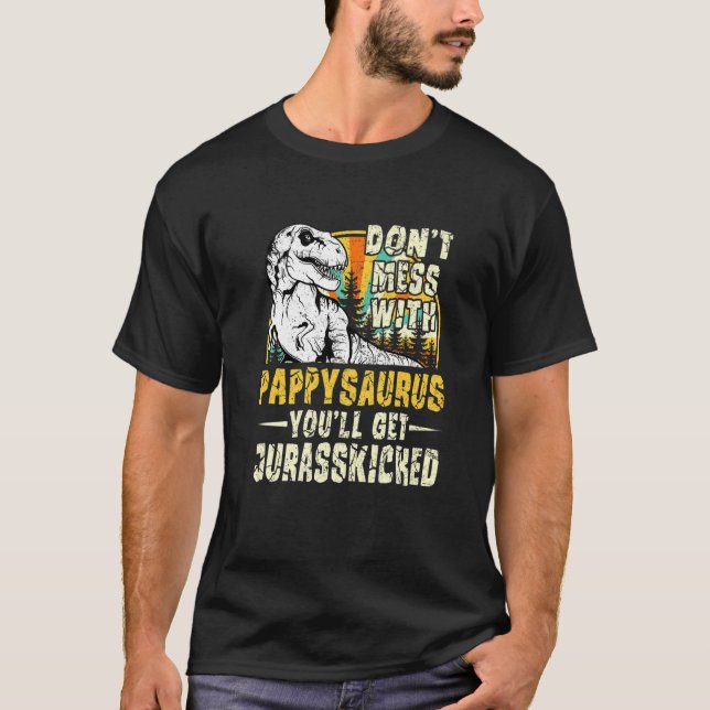 Mens Pappy Rex Saurus Papasaurus Dinosaurs Men Fat T-Shirt (Front)