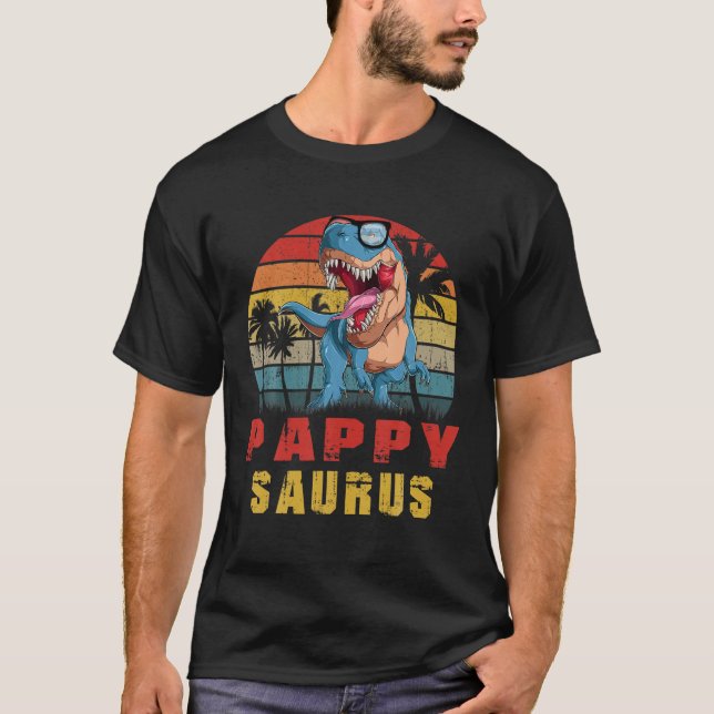 Mens Pappy Saurus Dinosaur Funny Pappysaurus T Rex T-Shirt (Front)