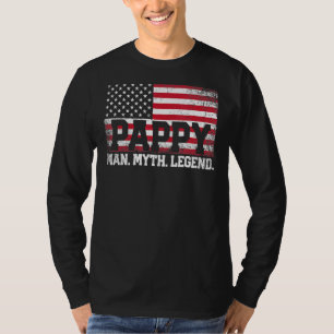 Mens Pappy The Man Myth Legend American Flag Fathe T-Shirt