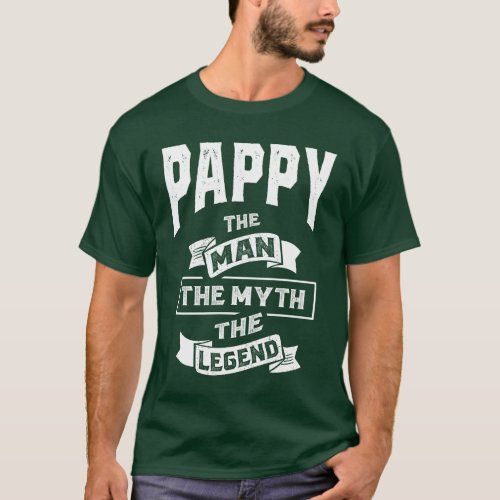 Mens Pappy The Man Myth Legend Fathers Day T_Shirt