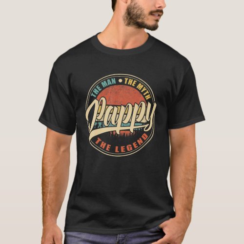 Mens Pappy The Man The Myth The Legend Vintage Ret T_Shirt