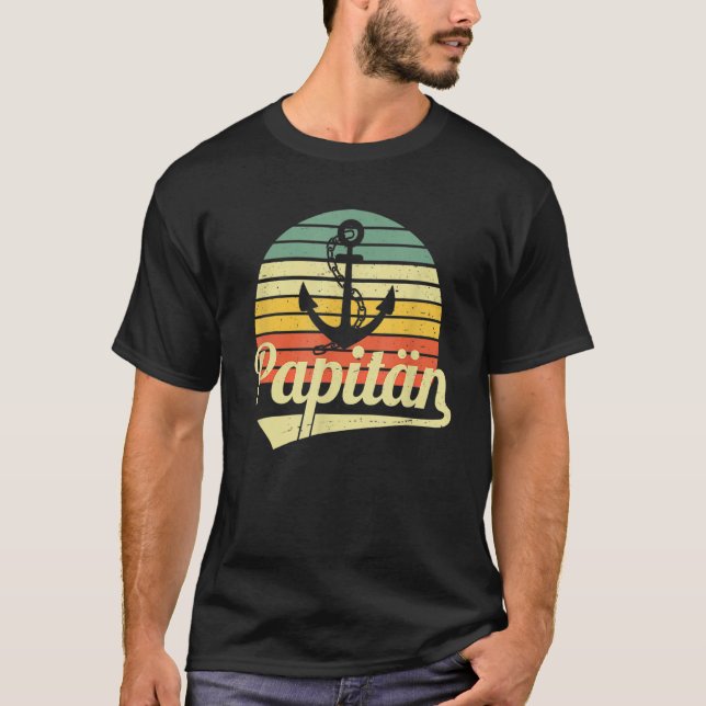 Mens Paptain  Father And Captain Father's Day T-Shirt (Front)