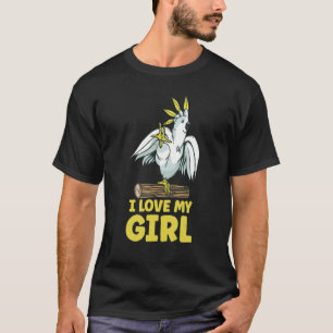 Mens Parakeet  Parrot I Love My Girl Parrots T-Shirt