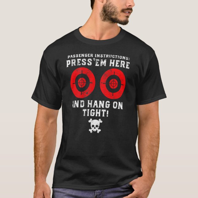 Mens Passenger Instructions Press Em Here Funny Mo T-Shirt (Front)