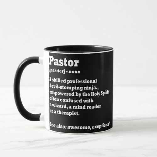 Mens Pastor Funny Definition Funny Pastor Noun Mug