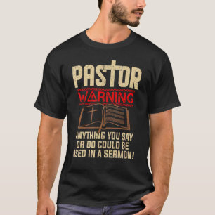 Mens Pastor Warning Sermon Christian Preacher Mini T-Shirt