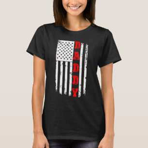 Mens Patriotic American Flag Daddy Day Dad Fathe T-Shirt