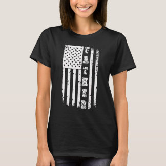 Mens Patriotic American Flag Father Day Dad Fath T-Shirt
