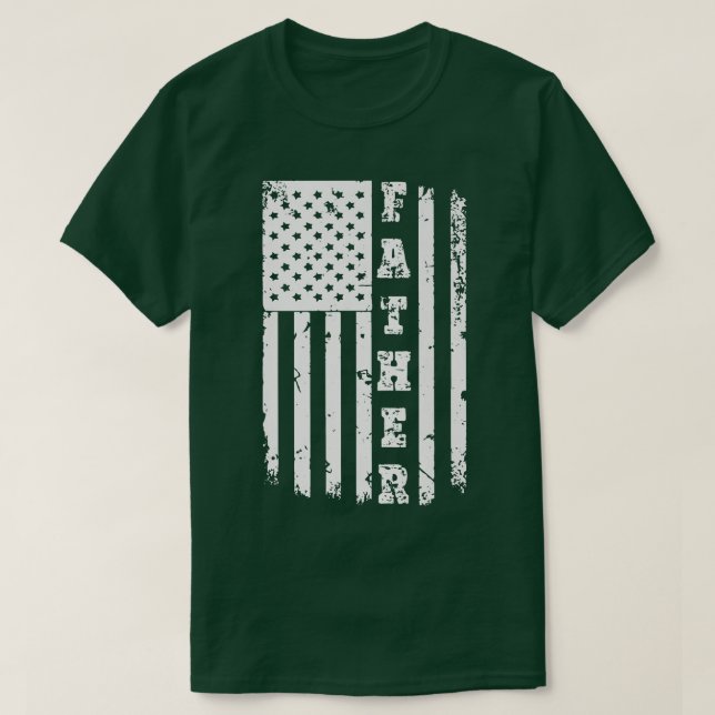 Mens Patriotic American Flag Father Day  Dad T Fat T-Shirt (Design Front)