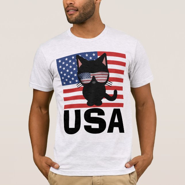 MEN'S PATRIOTIC CAT T-SHIRTS (Front)