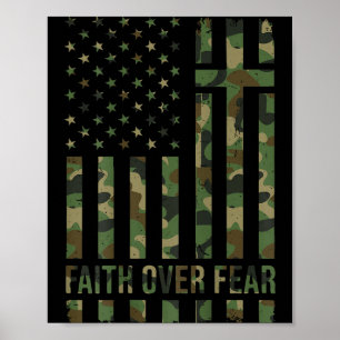 Men's Patriotic Christian Faith Over Fear American Poster