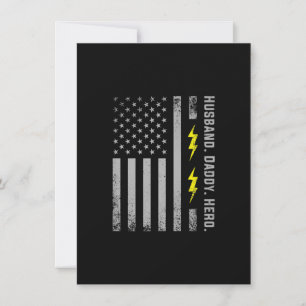Mens Patriotic Electrician Dad American Flag Fars Note Card