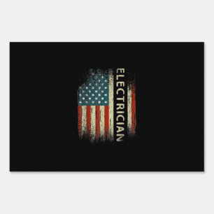 Mens Patriotic Electrician Gifts American Usa Flag Sign