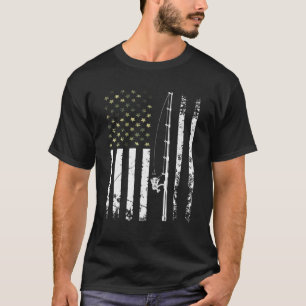 Mens Patriotic Fishing Camouflage USA Flag Bass Fi T-Shirt
