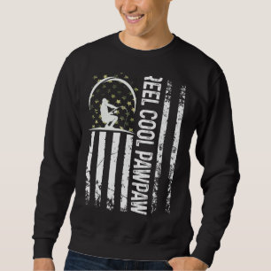 Mens Patriotic Flag Reel Cool Pawpaw For Daddy Hus Sweatshirt