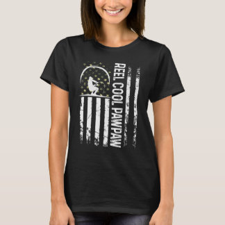 Mens Patriotic Flag Reel Cool Pawpaw For Daddy Hus T-Shirt